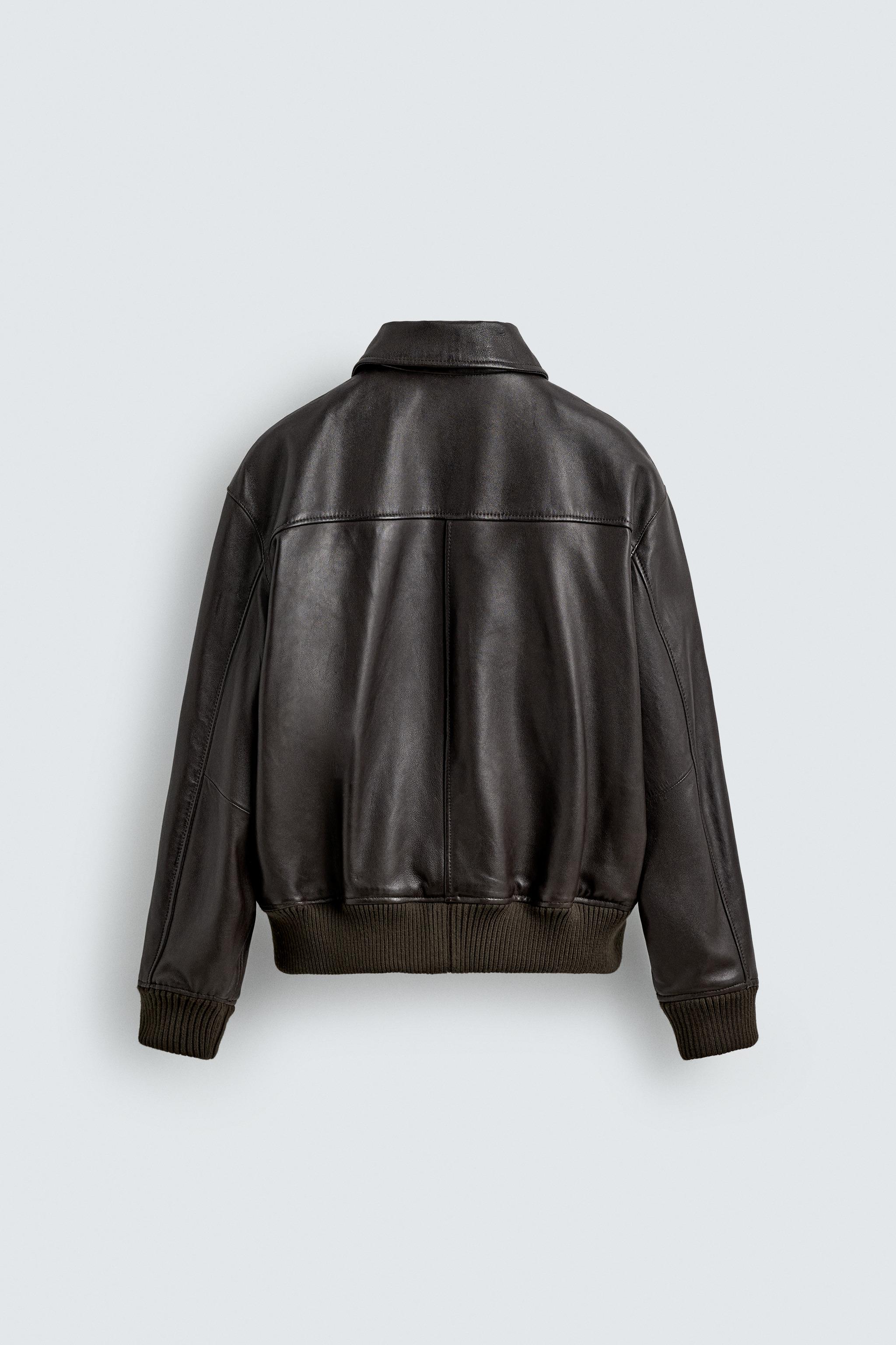 BLOUSON RELAXED FIT EN CUIR